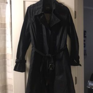 Cole Haan sz Med Blk trench Rain coat